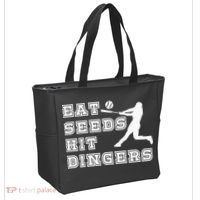 Eat Seeds Hit Dinger Baseball Lover Tote Bag thumb 2