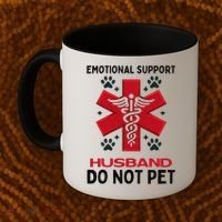 Emotional Support Husband Do Not Pet Coffee Mug thumb 2