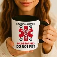 Emotional Support Husband Do Not Pet Coffee Mug thumb 3