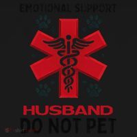 Emotional Support Husband Do Not Pet Ornament thumb 1
