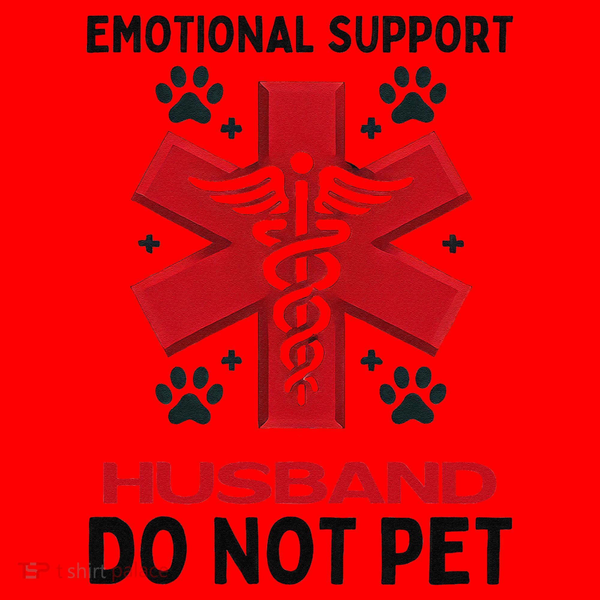 Emotional Support Husband Do Not Pet Santa Hat
