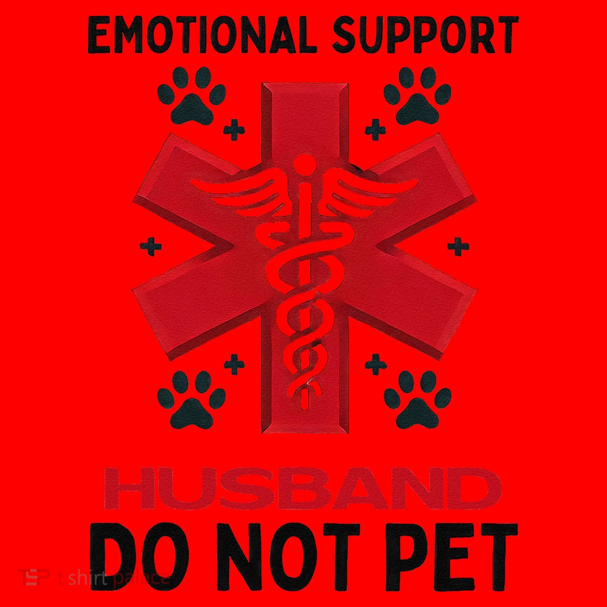 Emotional Support Husband Do Not Pet Santa Hat