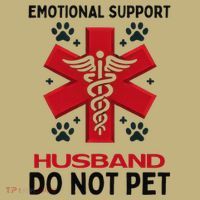 Emotional Support Husband Do Not Pet Hoodie thumb 7