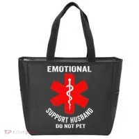 Emotional Support Husband Do Not Pet Tote Bag thumb 0