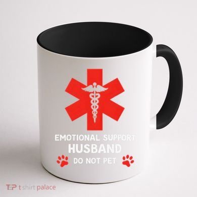 Emotional Support Husband Do Not Pet Coffee Mug back