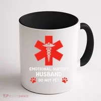 Emotional Support Husband Do Not Pet Coffee Mug thumb 1
