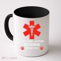 Emotional Support Husband Do Not Pet Coffee Mug thumb 0