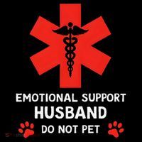Emotional Support Husband Do Not Pet Pajama Set thumb 2