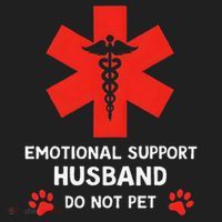 Emotional Support Husband Do Not Pet Golf Towel thumb 3