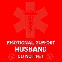 Emotional Support Husband Do Not Pet Santa Hat thumb 1