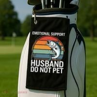 Emotional Support Husband Do Not Pet Golf Towel thumb 2