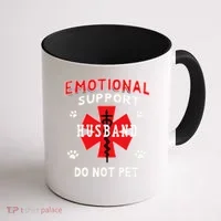 Emotional Support Husband Do Not Pet Coffee Mug thumb 1