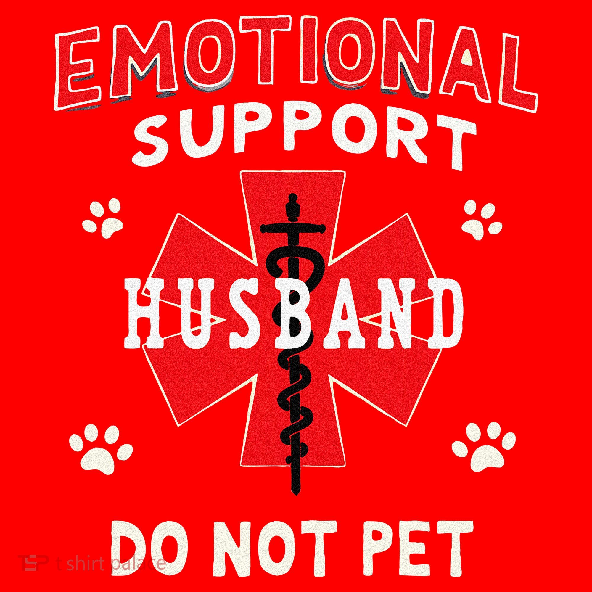 Emotional Support Husband Do Not Pet Santa Hat