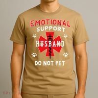 Emotional Support Husband Do Not Pet T-Shirt thumb 3