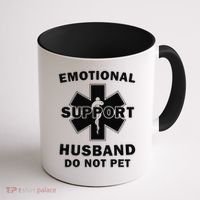Emotional Support Husband Do Not Pet Funny Coffee Mug thumb 1