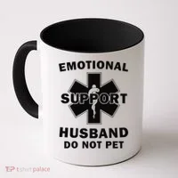 Emotional Support Husband Do Not Pet Funny Coffee Mug thumb 0
