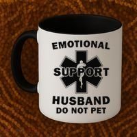 Emotional Support Husband Do Not Pet Funny Coffee Mug thumb 2