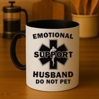 Emotional Support Husband Do Not Pet Funny Coffee Mug thumb 4