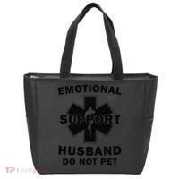 Emotional Support Husband Do Not Pet Funny Tote Bag thumb 0