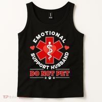 Emotional Support Husband Funny Do Not Pet Humor Tank Top thumb 2