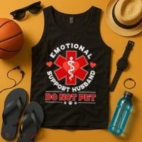 Emotional Support Husband Funny Do Not Pet Humor Tank Top thumb 4