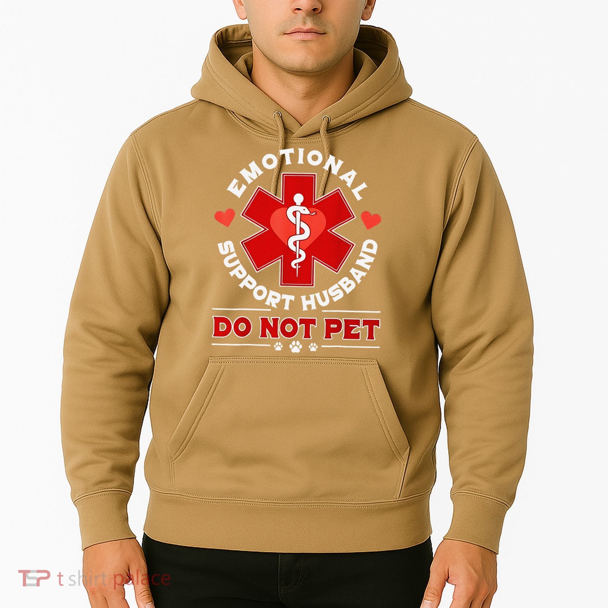 Emotional Support Husband Funny Do Not Pet Humor Hoodie