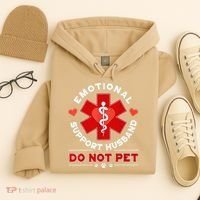 Emotional Support Husband Funny Do Not Pet Humor Hoodie thumb 4