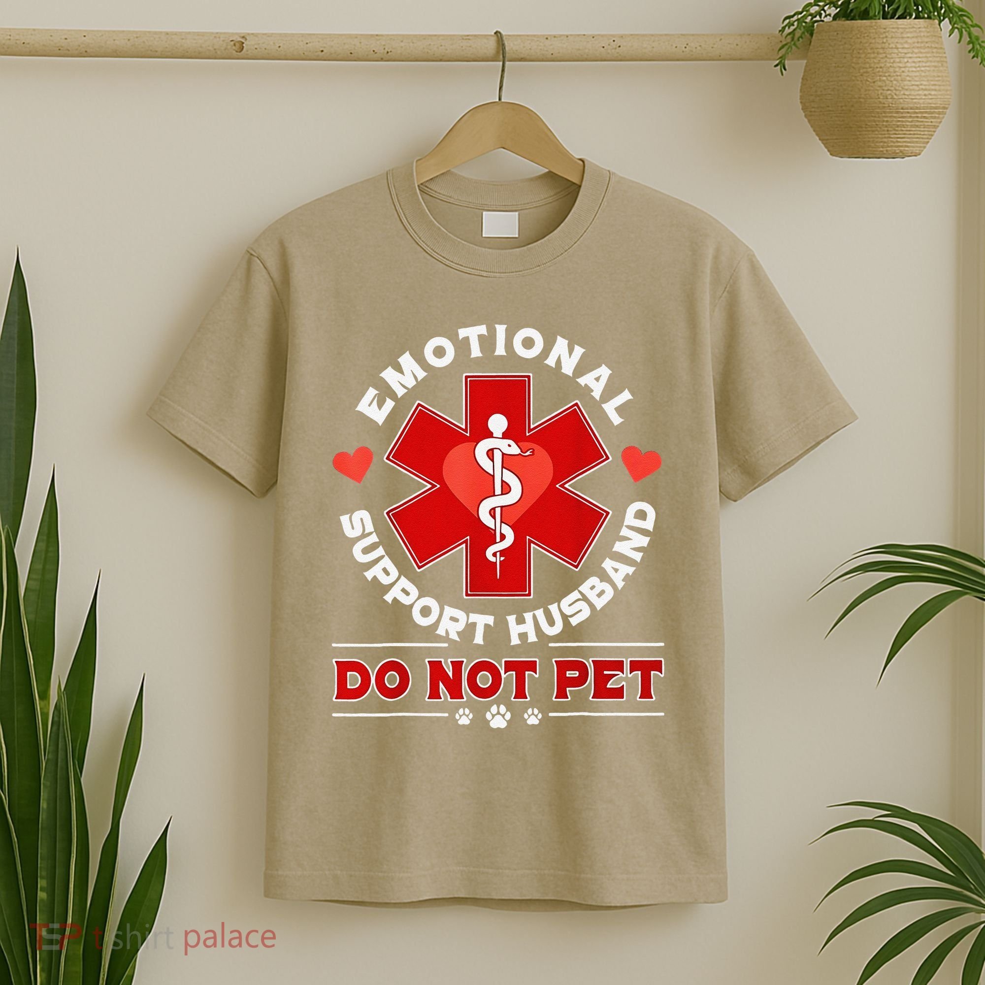 Emotional Support Husband Funny Do Not Pet Humor T-Shirt