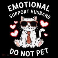 Emotional Support Husband Do Not Pet Funny Cat Coffee Mug thumb 5