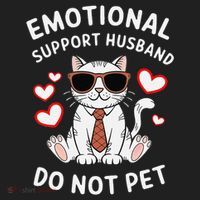 Emotional Support Husband Do Not Pet Funny Cat Beanie thumb 2
