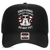 Emotional Support Husband Do Not Pet Funny Cat Hat thumb 0