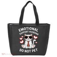 Emotional Support Husband Do Not Pet Funny Cat Tote Bag thumb 0
