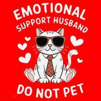 Emotional Support Husband Do Not Pet Funny Cat Santa Hat thumb 1