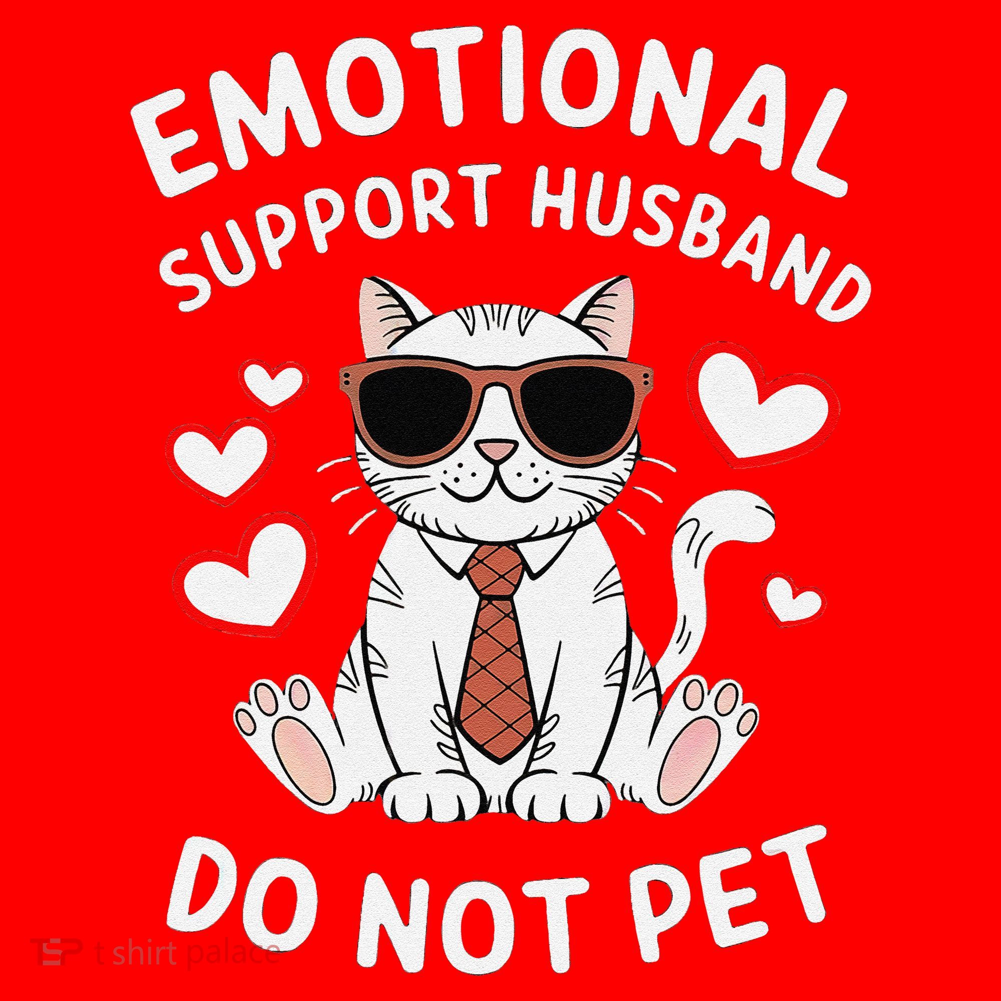 Emotional Support Husband Do Not Pet Funny Cat Santa Hat
