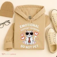 Emotional Support Husband Do Not Pet Funny Cat Hoodie thumb 4
