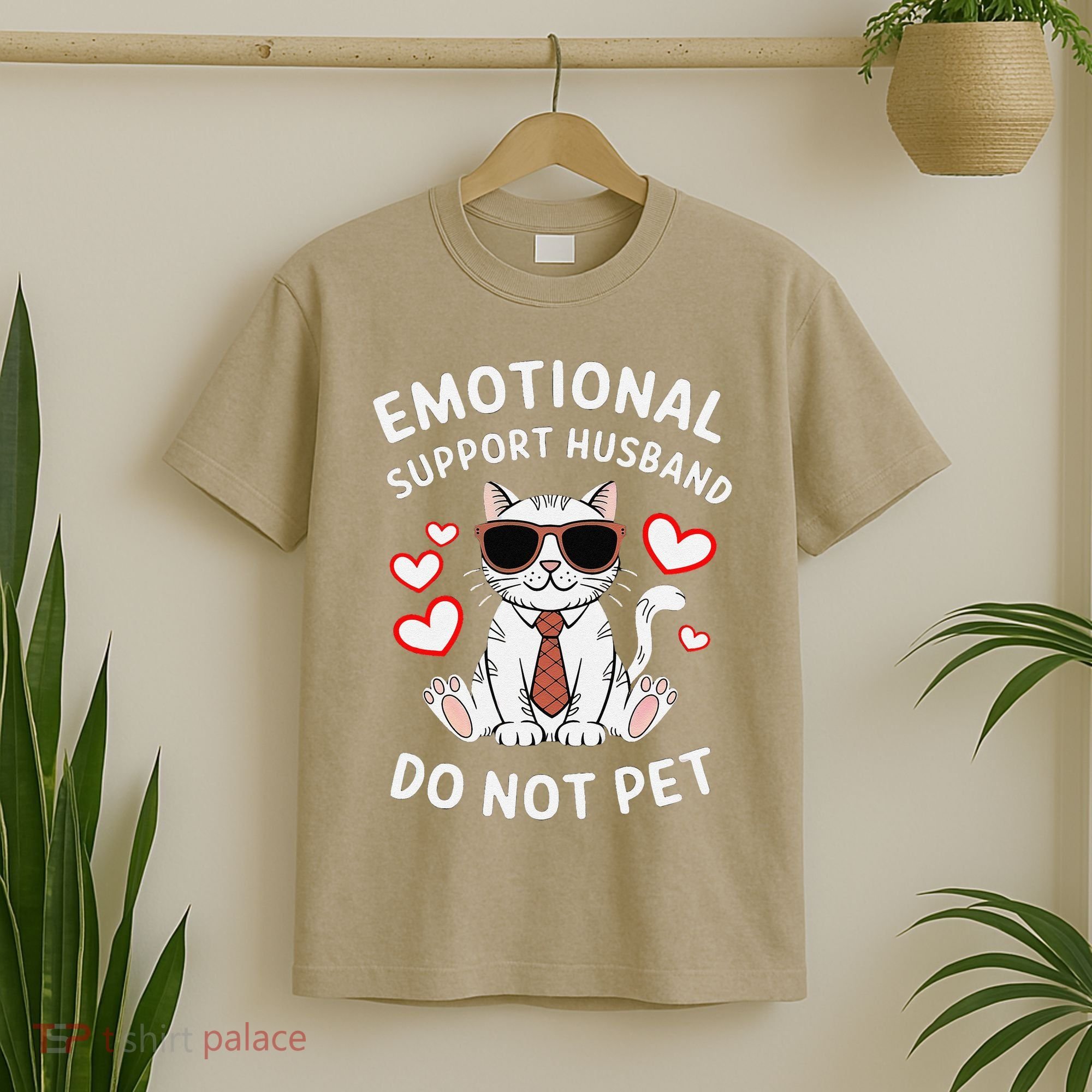 Emotional Support Husband Do Not Pet Funny Cat T-Shirt