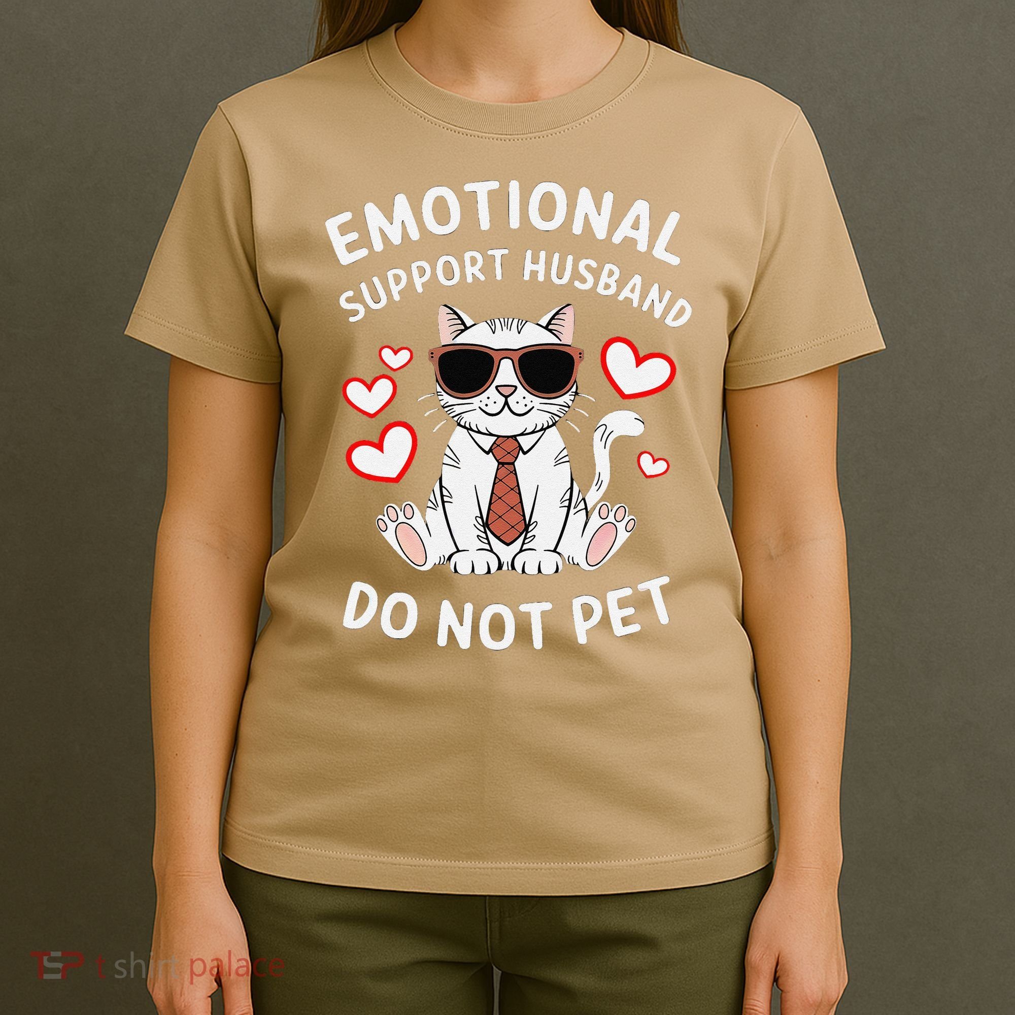 Emotional Support Husband Do Not Pet Funny Cat T-Shirt