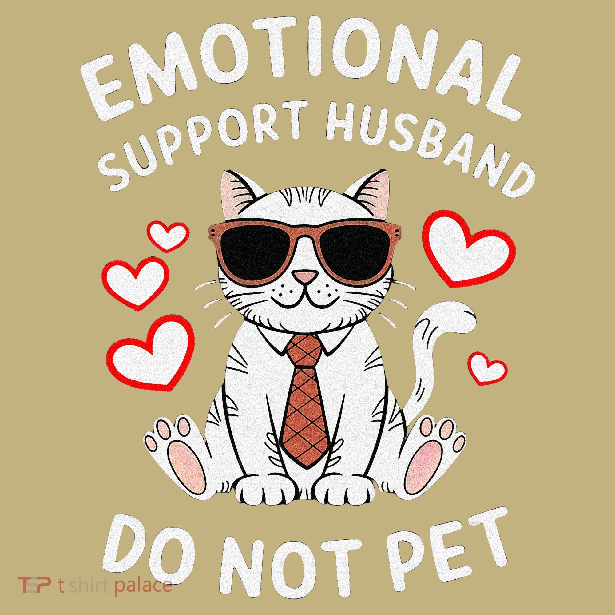 Emotional Support Husband Do Not Pet Funny Cat Polo