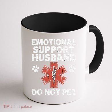 Emotional Support Husband Do Not Pet Humor Funny Husband Coffee Mug back