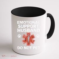 Emotional Support Husband Do Not Pet Humor Funny Husband Coffee Mug thumb 1