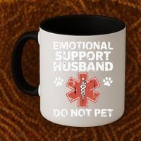 Emotional Support Husband Do Not Pet Humor Funny Husband Coffee Mug thumb 2