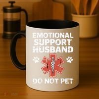 Emotional Support Husband Do Not Pet Humor Funny Husband Coffee Mug thumb 4