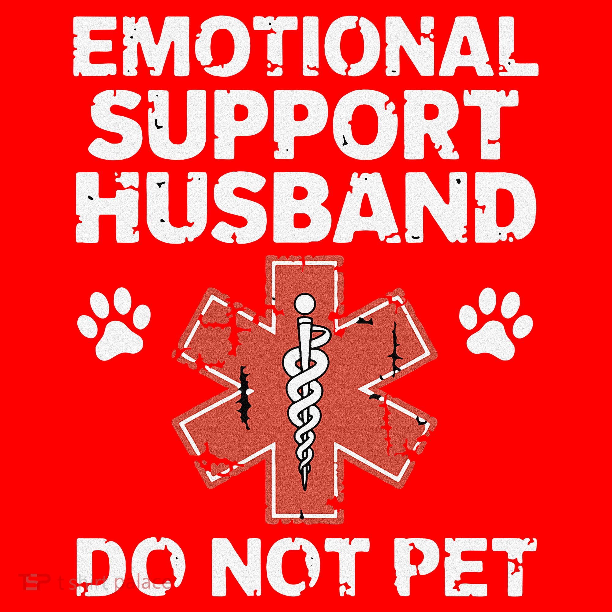 Emotional Support Husband Do Not Pet Humor Funny Husband Santa Hat