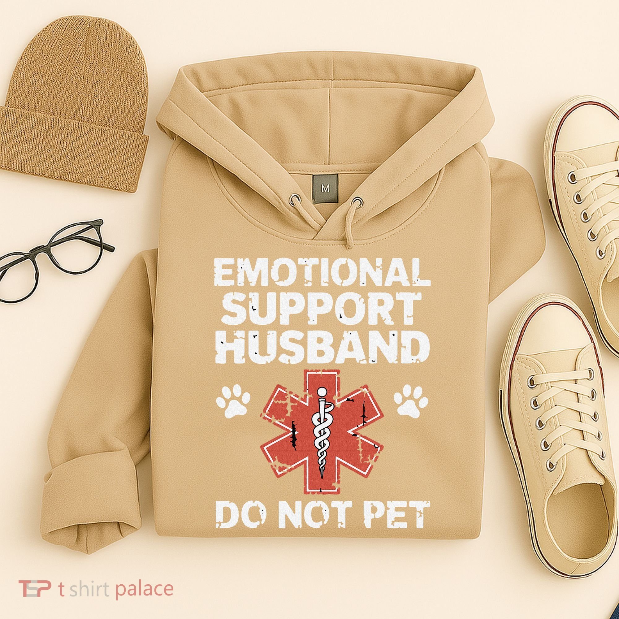 Emotional Support Husband Do Not Pet Humor Funny Husband Hoodie