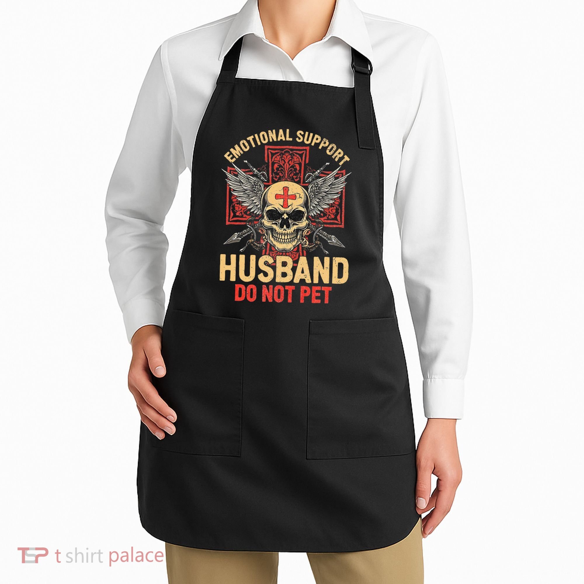 Emotional Support Husband Do Not Pet Funny Man Apron
