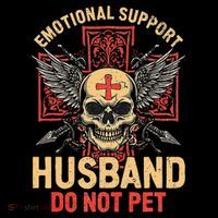 Emotional Support Husband Do Not Pet Funny Man Bucket Hat thumb 4