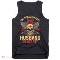 Emotional Support Husband Do Not Pet Funny Man Tank Top thumb 0