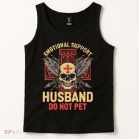 Emotional Support Husband Do Not Pet Funny Man Tank Top thumb 2