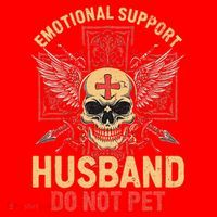 Emotional Support Husband Do Not Pet Funny Man Santa Hat thumb 1
