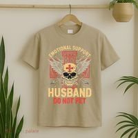 Emotional Support Husband Do Not Pet Funny Man T-Shirt thumb 2